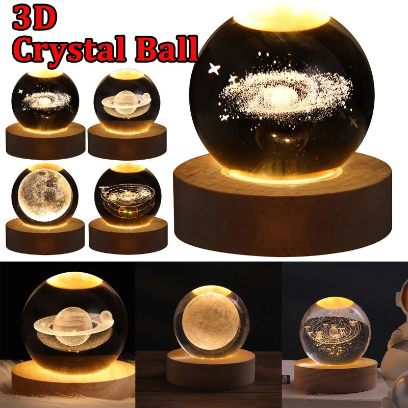 3D Galaxy Crystal Ball Table Lamp - Sansell