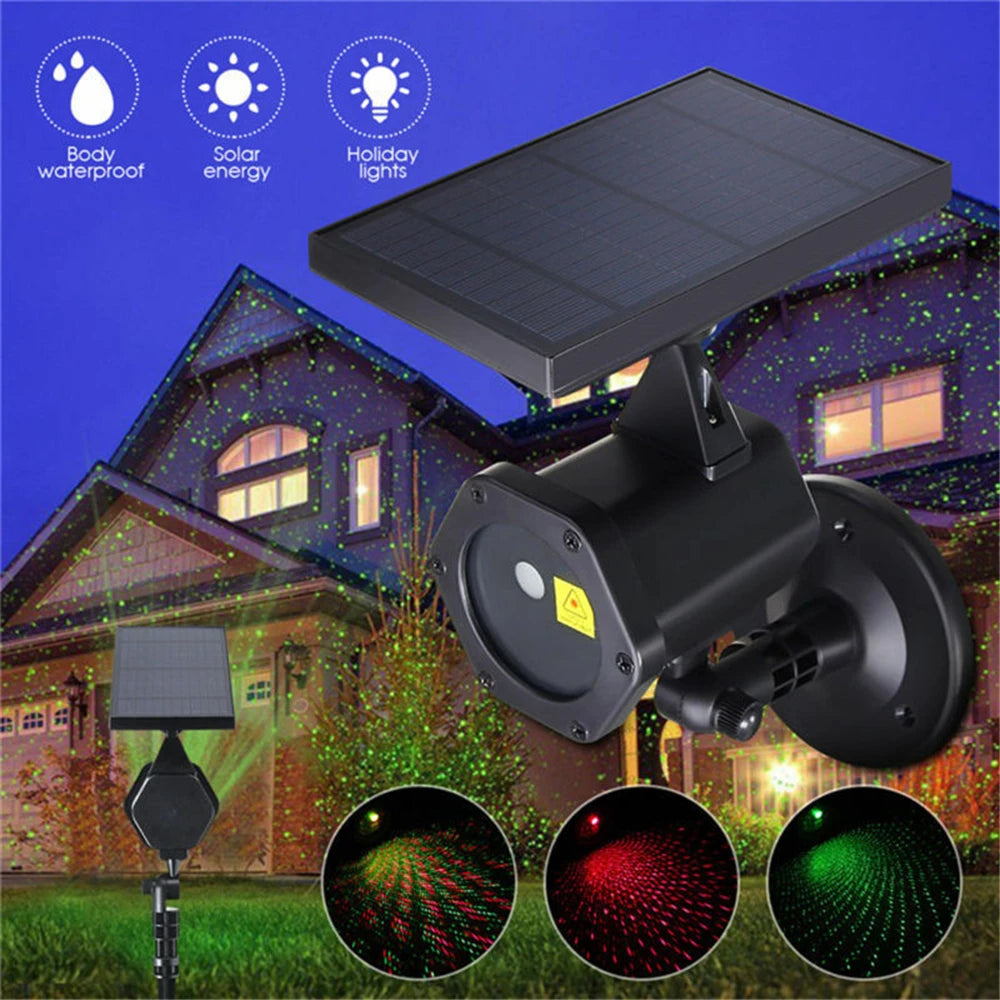 LED Laser Projector Solar USB Outdoor Waterproof Lawn Light Laser Light Christmas Party Lights Landscape Projector Lamp