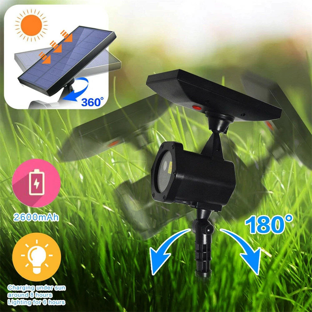 LED Laser Projector Solar USB Outdoor Waterproof Lawn Light Laser Light Christmas Party Lights Landscape Projector Lamp